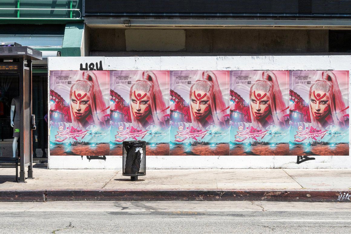 Lady Gaga ArtPop wheatpaste street poster takeover campaign in Seattle