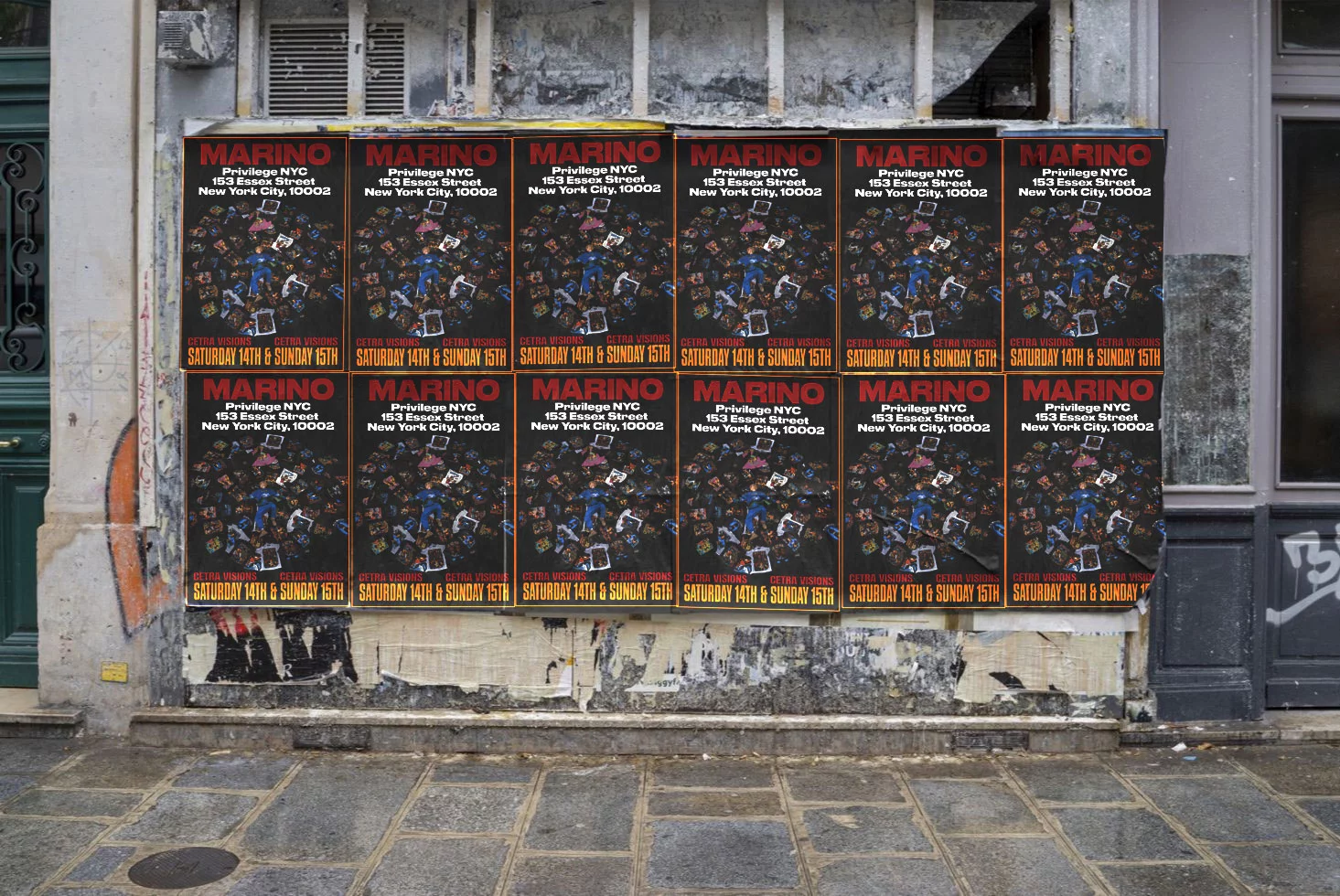 Wheatpasting Seattle - wild posting campaign installation for Marino at Privilege nightclub