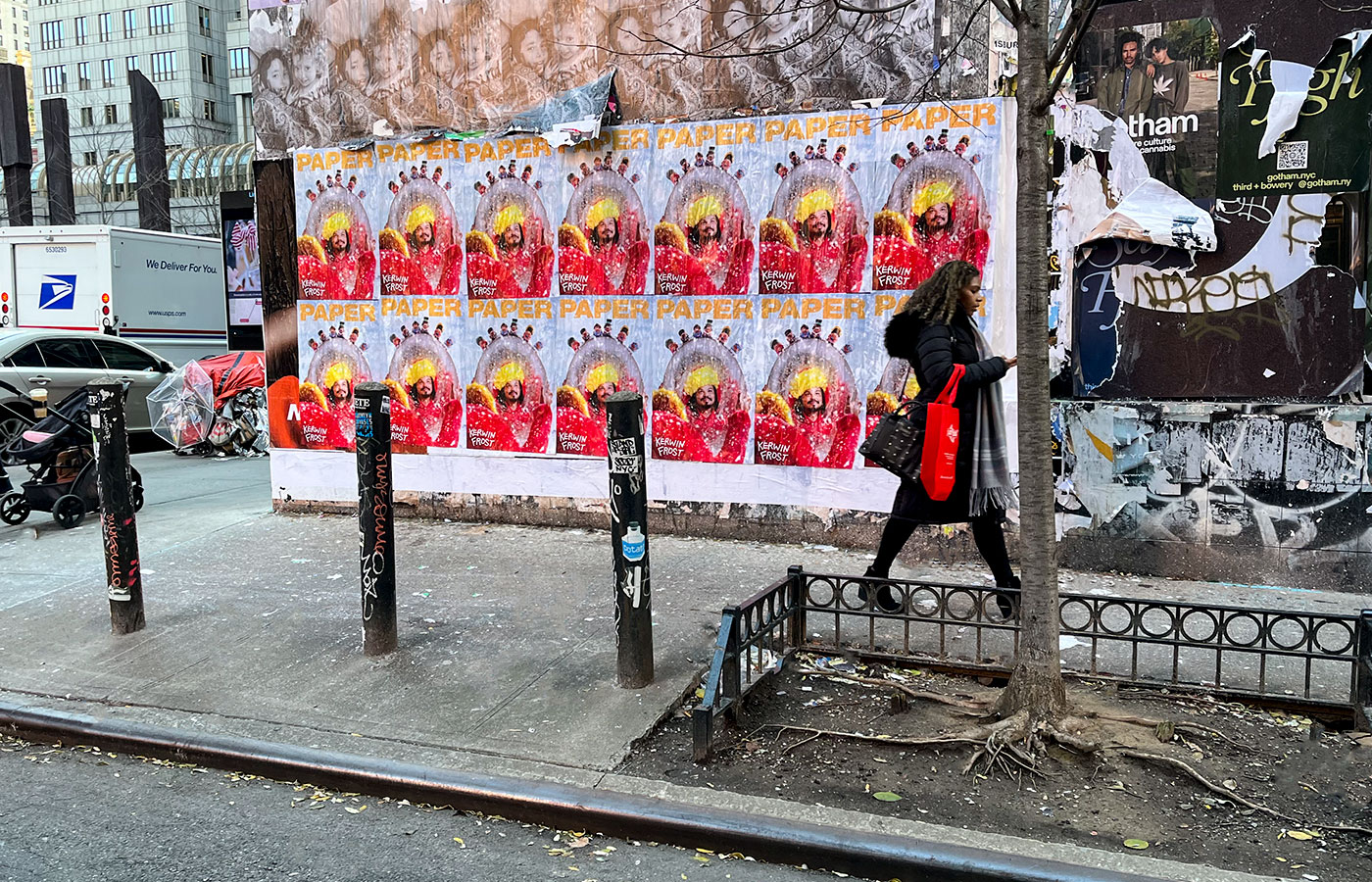 Wheatpaste street poster campaign for Kerwin Frost and PAPER magazine in Seattle