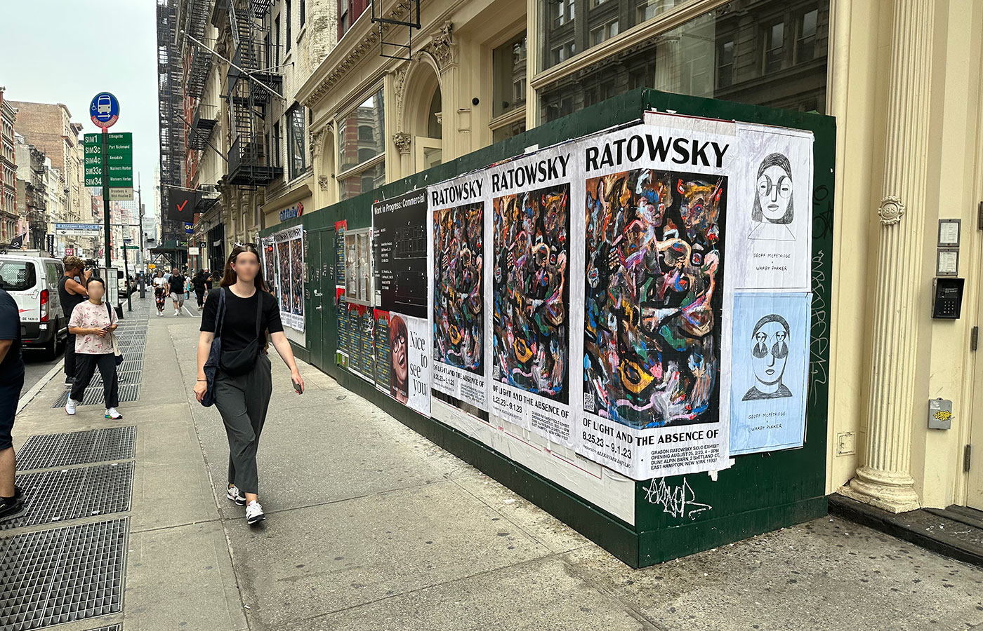 Wheatpaste poster campaign for Grason Ratowsky exhibition in Seattle