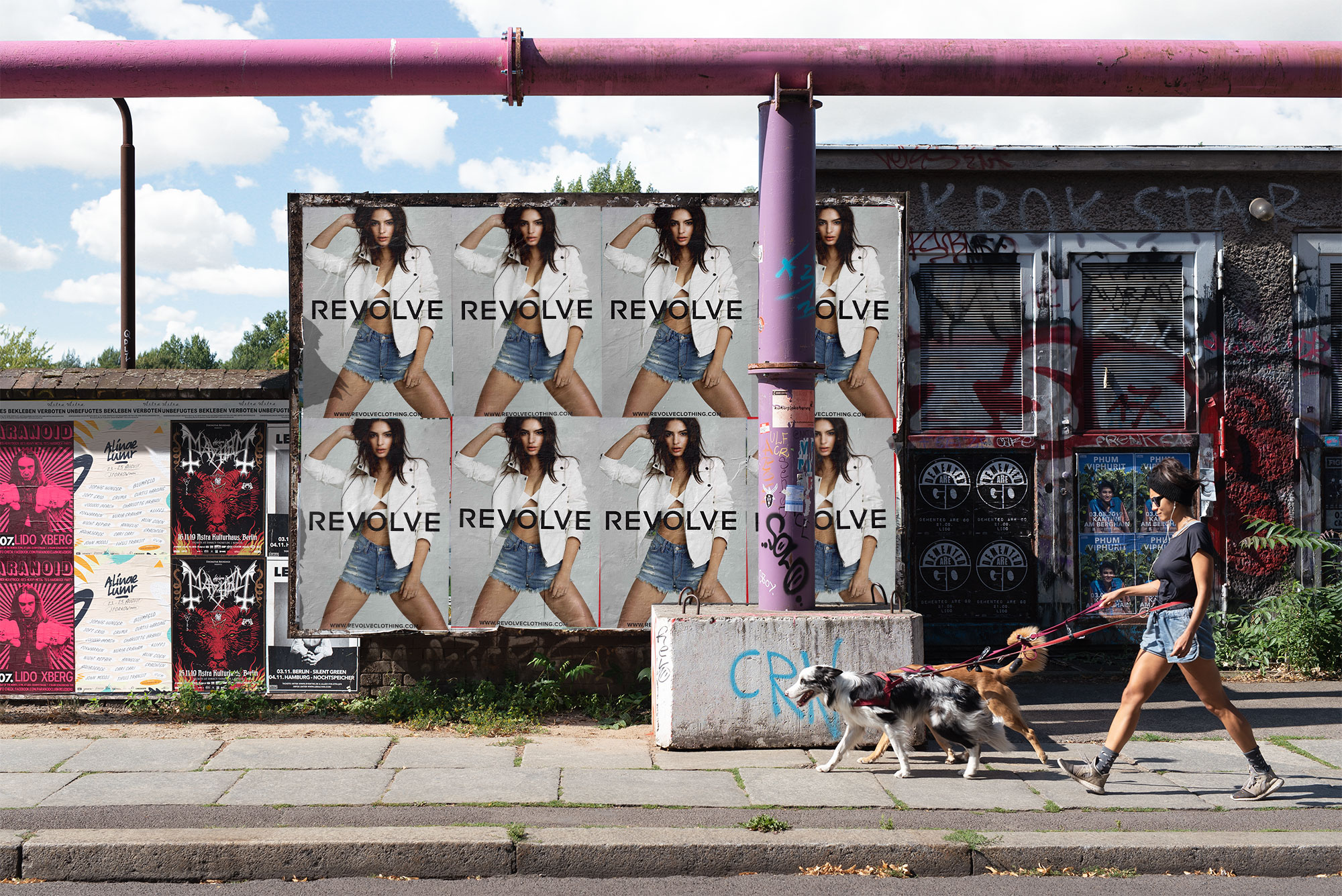 Wheatpasting Seattle - wild posting campaign installation for Revolve