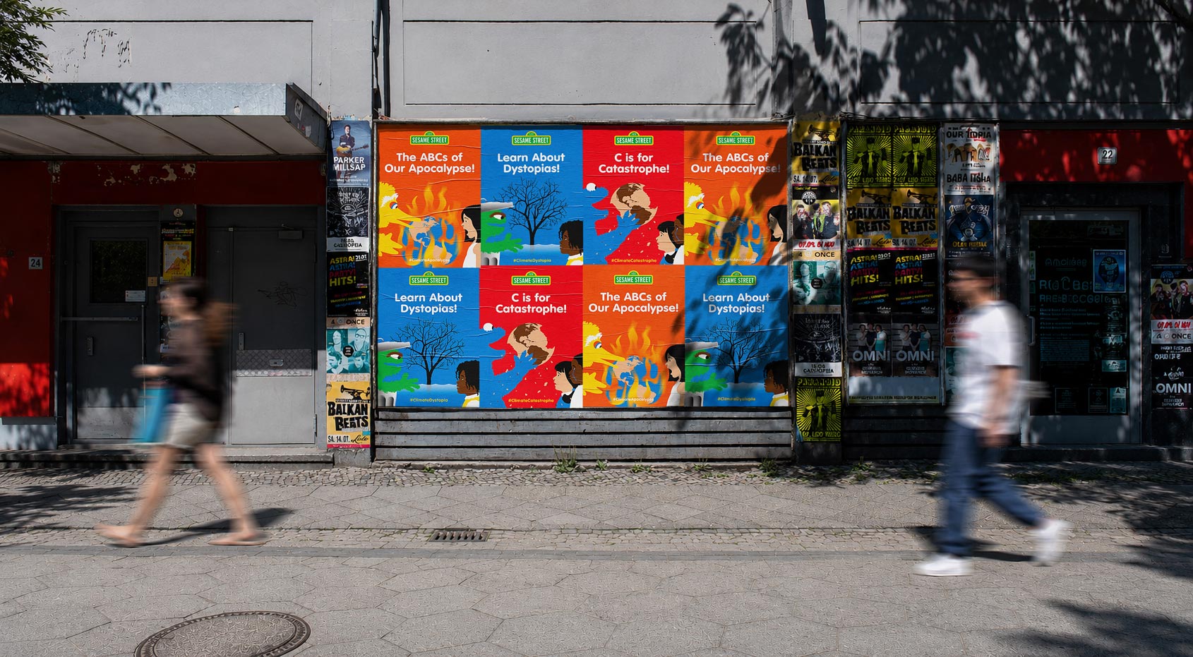 Wheatpasting Seattle - wild posting campaign installation